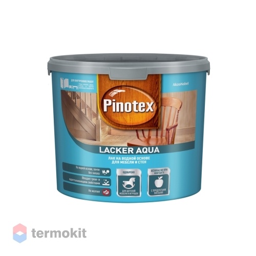 Pinotex Lacker Aqua 70,Лак на водной основе для мебели и стен,глянцевый,2,7л