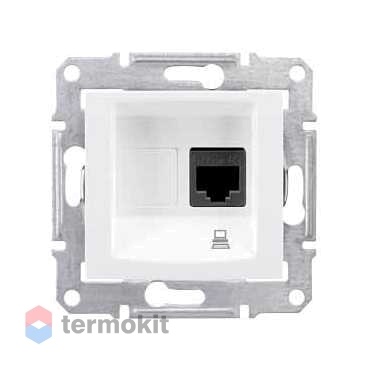 Розетка компьютерная RJ45 кат. 5e UTP Schneider Electric Sedna Шнайдер Электрик Седна Белая SDN4300121