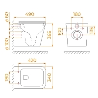 Унитаз подвесной RGW SW-04 с сиденьем микролифт 65420245-01
