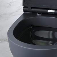 Унитаз подвесной AM.PM Spirit 2.0 с сиденьем микролифт черный матовый C701700MBSC