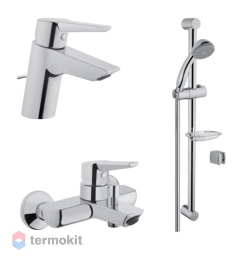 Комплект смесителей для ванны и раковины Vitra Solid S с душевым гарнитуром A49227EXP