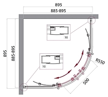 Душевой уголок BelBagno UNO 1950x900x900 (рифленое стекло) хром UNO-195-R-2-90-P-Cr