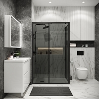 Душевой уголок Grossman Cosmo 1950x1100x1000 (тонированное стекло) черный матовый 120.K33.02.1110.21.10