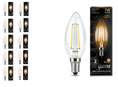 Лампа Gauss LED Filament Candle E14 7W 2700К 1/10/50, 10 шт.