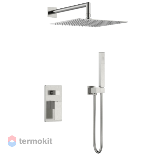 Душевой комплект скрытого монтажа Boheme QUBIC Brushed Nickel 474-3-NB