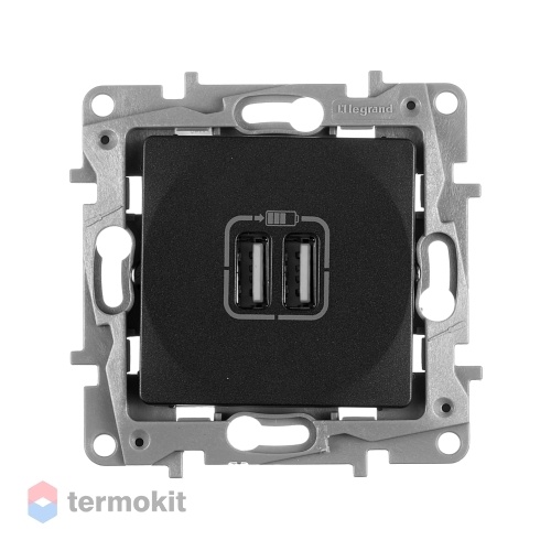 USB розетка Legrand Etika Легранд Этика антрацит 672694