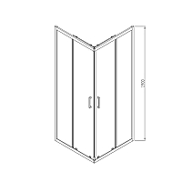 Душевой уголок Vincea Alpha 1900x800x800 хром (рифленое стекло) VSS-3AL800MT
