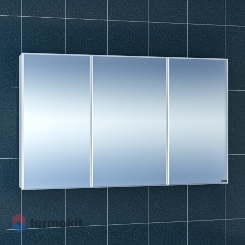 Зеркальный шкаф СанТа Стандарт 120 подвесной белый глянец 113019