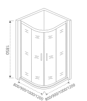 Душевой уголок Good Door NEO 1850x1000x1000 хром НЕ00010