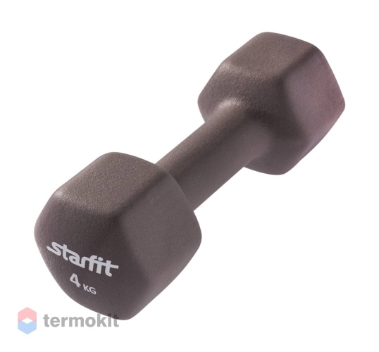 Гантель неопреновая Starfit DB-201 4 кг, холодный серый