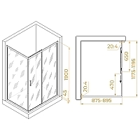 Душевой уголок RGW Passage PA-245 1900x900x1200 хром 410824592-11