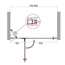 Душевая дверь BelBagno KRAFT 800х1950 хром KRAFT-B-12-60/20-C-Cr-L