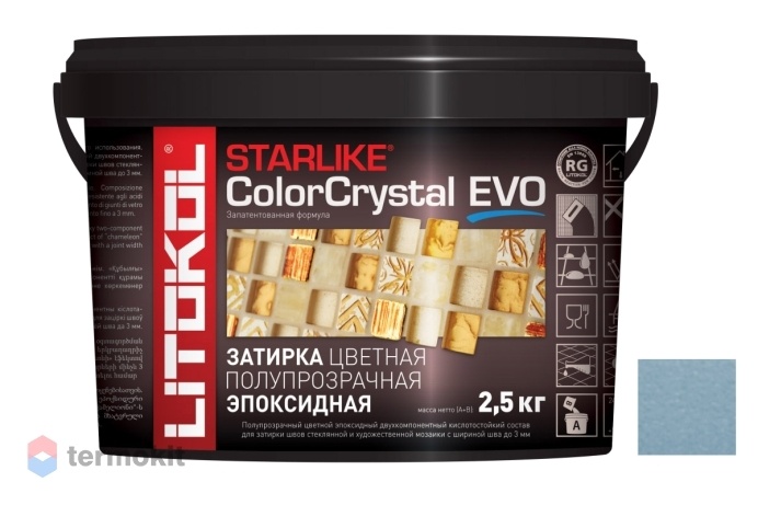 Затирка Litokol эпоксидная Starlike Color Crystal Evo S.820 Azzurro Taormina 2,5кг