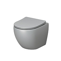 Унитаз подвесной Grossman Color с сиденьем микролифт светло-серый матовый GR-4455GLMS