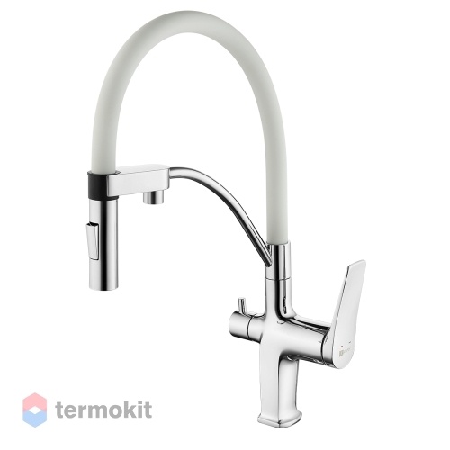 Смеситель для кухни Lemark Comfort хром/белый LM3074C-White