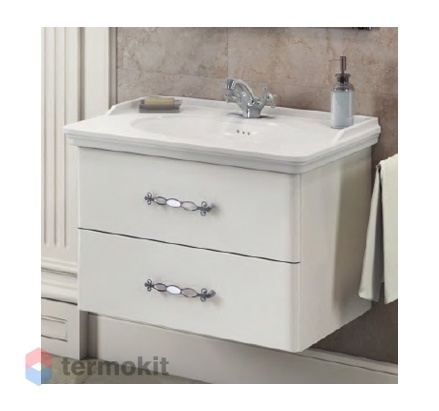 Тумба с раковиной Comforty Неаполь-80 подвесная белый глянец 00004147564