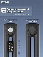 Стальной трубчатый радиатор Kohr Heim 2180/04 секции с боковым подключением 3/4 черный