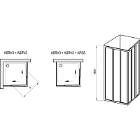 Душевой уголок Ravak Supernova ASRV3 1980x800x800 сатин 15V40UR2Z1