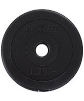 Диск пластиковый BASEFIT BB-203 1,25 кг, d=26 мм, черный УТ-00019753