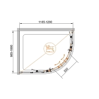 Душевой уголок Cezares Eco 1900x1200x1000 хром ECO-O-RH-2-120/100-C-Cr