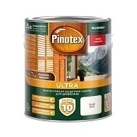 Pinotex Ultra,Влагостойкая защитная лазурь для древесины, с воском, белая, 2,7л