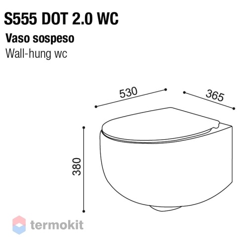 Чаша унитаза подвесного AeT Dot 2.0 серый матовый S555T0R0V6116