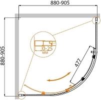 Душевой уголок Cezares Molveno 1950x900x900 оружейная сталь MOLVENO-R-1-90-C-GM-IV