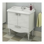 Тумба с раковиной Comforty Монако-80-1 напольная белый глянец 00004136578
