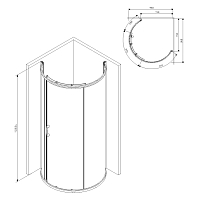 Душевой уголок AM.PM Like 1900x950x950 хром W83G-333-095CT