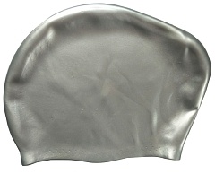 Шапочка для плавания силиконовая Dobest для длинных волос KW10 серебро
