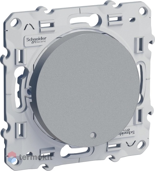 Переключатель с подсветкой Schneider Electric Odace Шнайдер Электрик Одас Алюминий S53R263