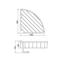 Полка металлическая угловая Veragio BASKET VR.GFT-9055.BR УЦЕНЕННЫЙ