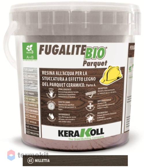 Затирка Kerakoll Fugalite Bio Parquet эпоксидная 65 Millettia 3кг