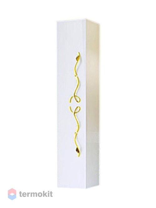 Шкаф-колонна Clarberg Due Amanti 25 подвесной белый, золото DUE0525W+DUER4GL