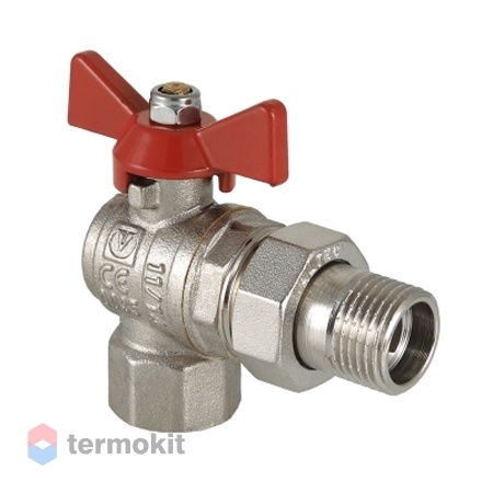 Кран шаровой Valtec Base с накидной гайкой угловой 1/2" (бабочка)