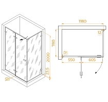 Душевой уголок RGW Stilvoll SV-040 2000x1200x800 (матовое стекло) хром 353204028-21