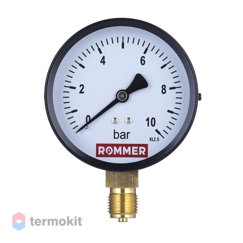 ROMMER Манометр радиальный. Корпус Dn 80 мм 1/2 , 0...10 бар, кл.2.5