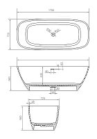 Ванна из искусственного камня NTBagno Bergamo 1700x720 белый матовый NT202