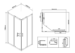 Душевой уголок Vincea City 1950x900x900 вороненая сталь VSS-5CT9010CLGM