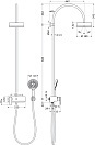 Душевая стойка Hansgrohe AXOR Citterio с однорычажным смесителем и верхним душем 39620300