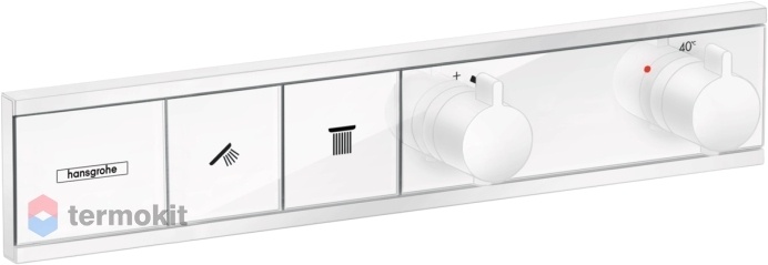 Встраиваемый смеситель для душа Hansgrohe RainSelect с термостатом для 2 потребителей белый матовый 15380700