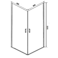 Душевой уголок Orange 1900x900x900 черный E04-090TB