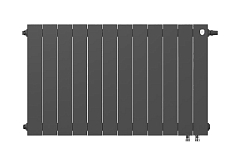 Радиатор Royal Thermo PianoForte 500 VR80 \ 12 секций \ биметаллический с нижним правым подключением 80мм черный