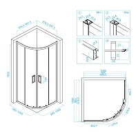 Душевой уголок RGW Classic CL-54B 1850x1000x1000 черный 32095400-14