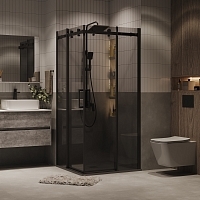 Душевой уголок Grossman Classic 1950x800x800 (тонированное стекло) черный матовый 300.K33.04.8080.21.10