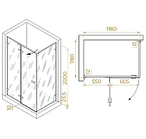 Душевой уголок RGW Stilvoll SV-040Gr 2000x1200x800 серый 353204028-110