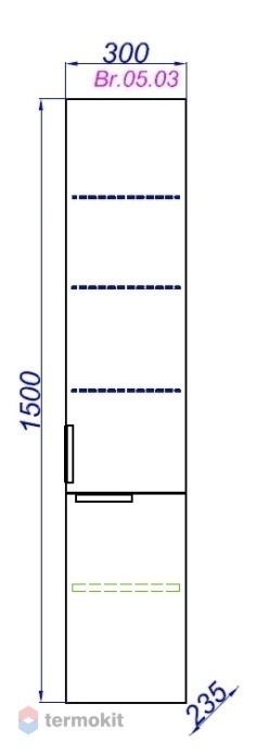 Пенал Aqwella Brig 30 подвесной, белый Br.05.03/W