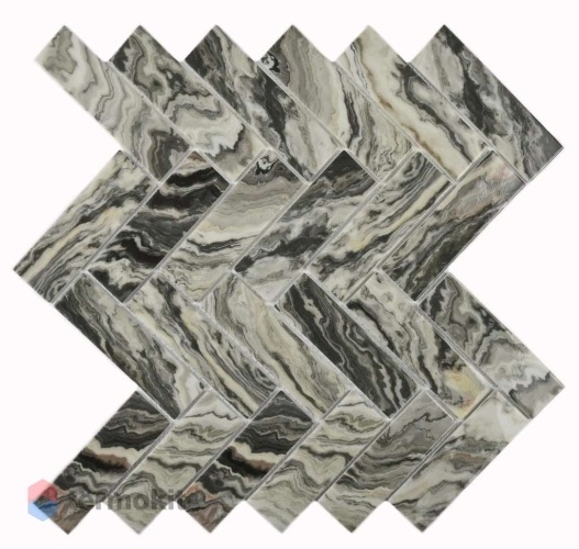 Стеклянная Мозаика Bonaparte Hadar Grey (4,5x30x98) 26,8x28,6