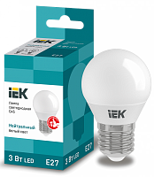 Лампа светодиодная IEK ECO G45 шар 3Вт 230В 4000К E27