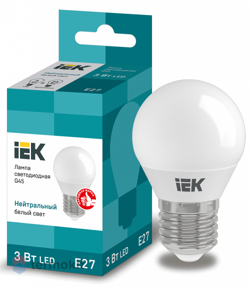 Лампа светодиодная IEK ECO G45 шар 3Вт 230В 4000К E27